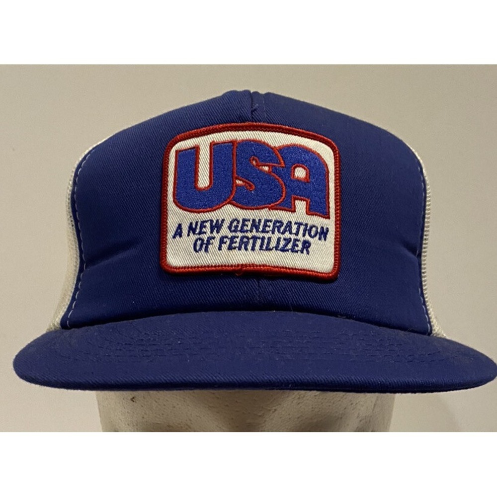 Vtg USA New Generation Fertilizer Mesh Snapback Trucker Hat Cap Patch Farming